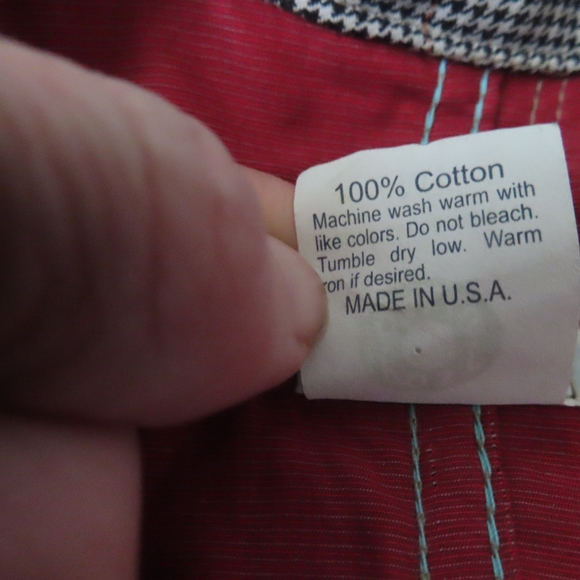 Post O'alls Mens Multicolor Houndstooth Cotton Pockets Long Sleeve Jacket Medium - Picture 6 of 6